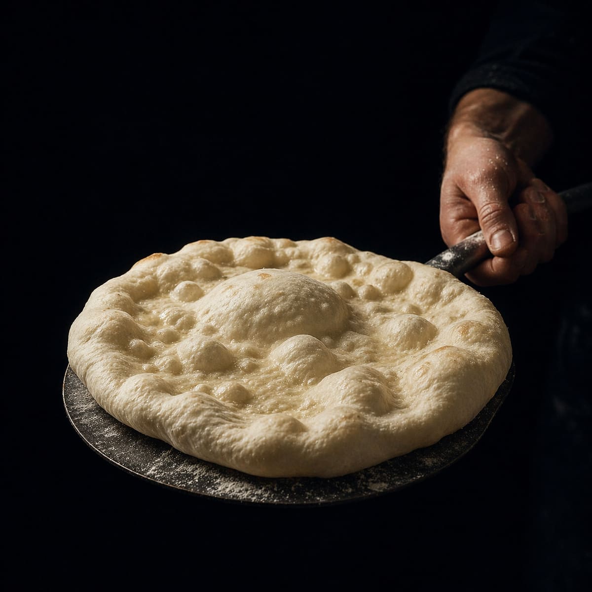 Fertige Pizza aus dem Gasofen